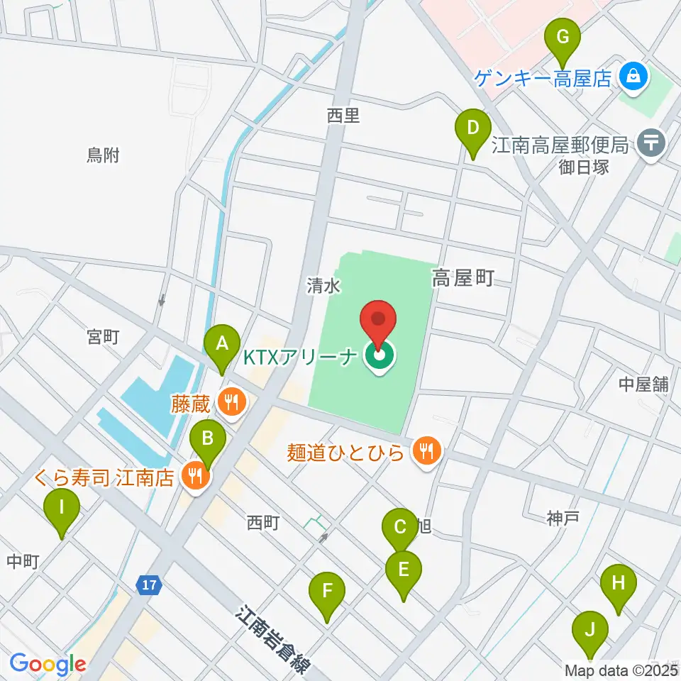 KTXアリーナ周辺の駐車場・コインパーキング一覧地図
