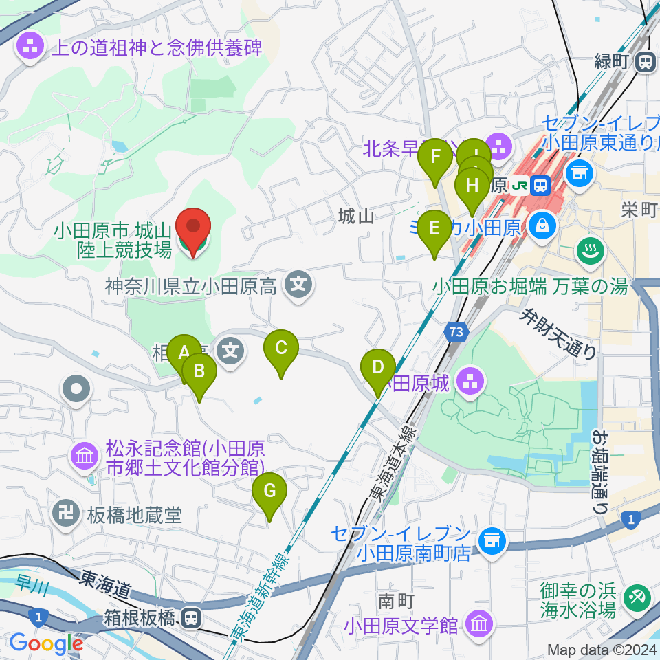 城山陸上競技場周辺の駐車場・コインパーキング一覧地図