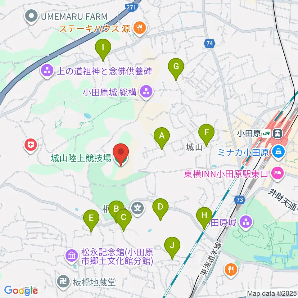 城山陸上競技場周辺の駐車場・コインパーキング一覧地図