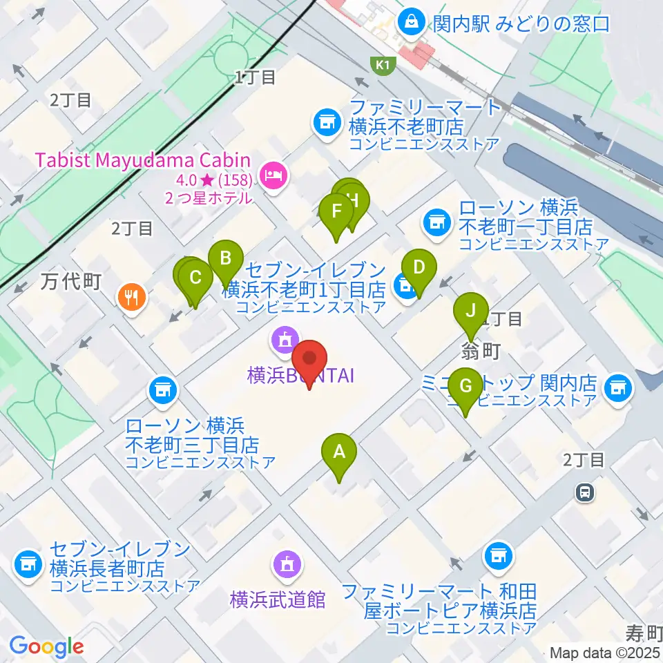 横浜BUNTAI周辺の駐車場・コインパーキング一覧地図
