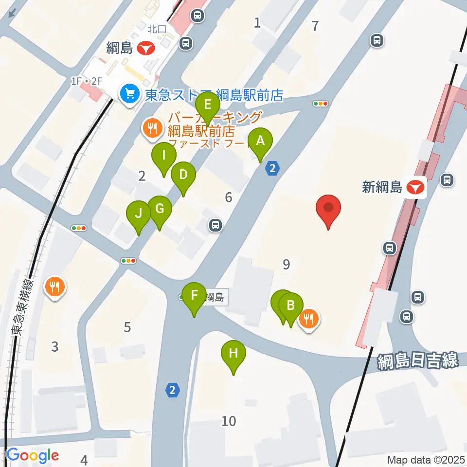 横浜市港北区民文化センター ミズキーホール周辺の駐車場・コインパーキング一覧地図