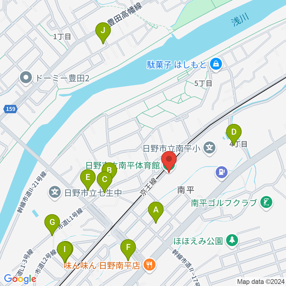 日野市立南平体育館周辺の駐車場・コインパーキング一覧地図