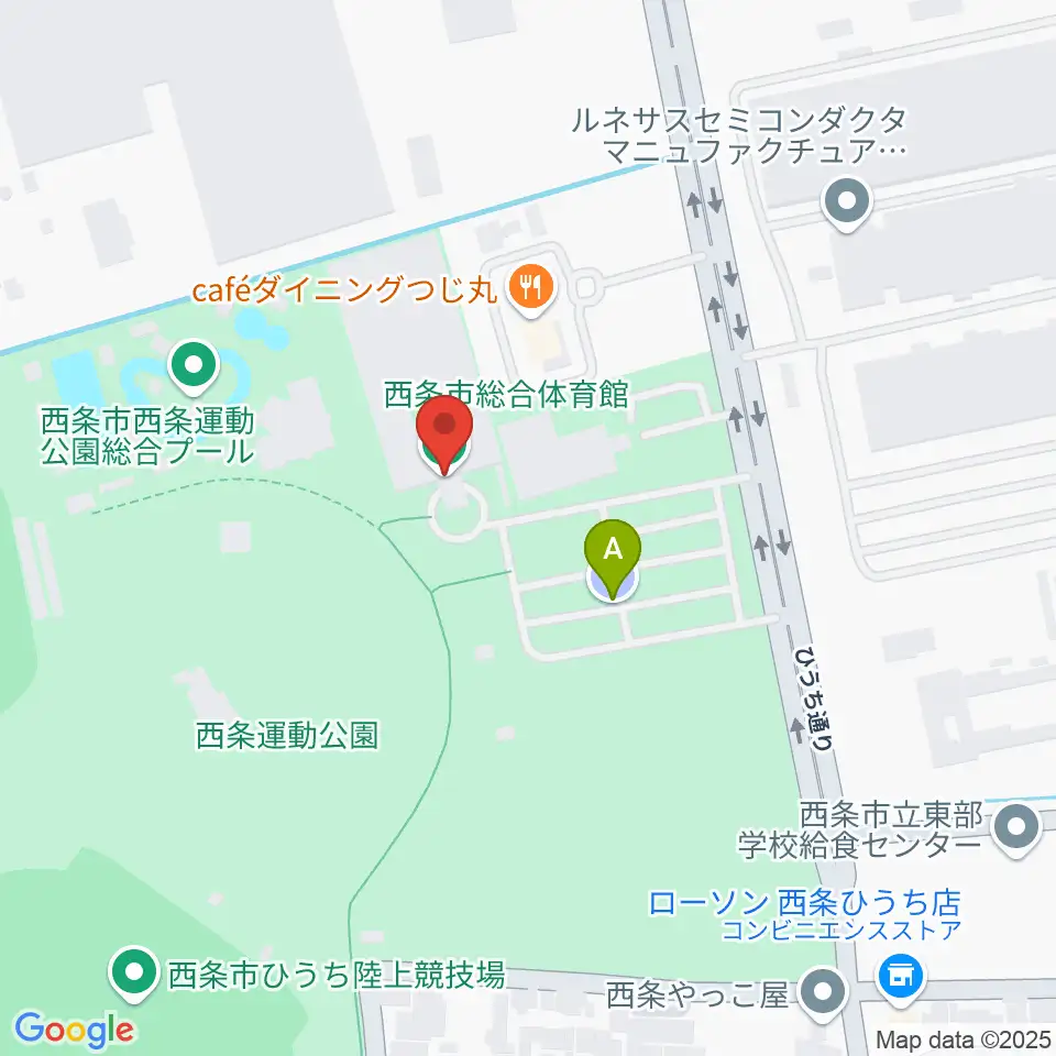西条市総合体育館周辺の駐車場・コインパーキング一覧地図