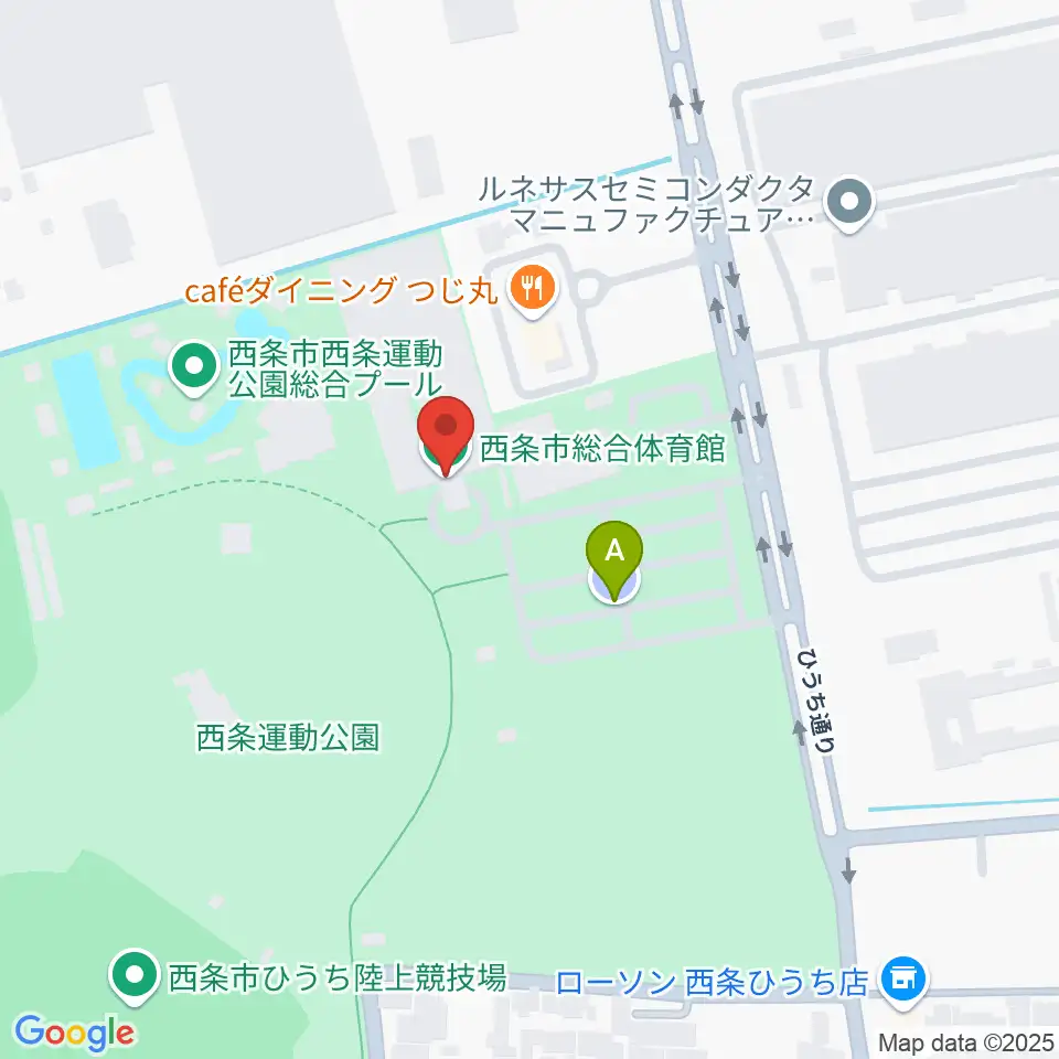 西条市総合体育館周辺の駐車場・コインパーキング一覧地図