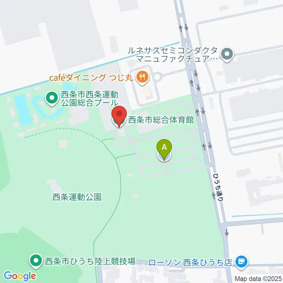 西条市総合体育館周辺の駐車場・コインパーキング一覧地図