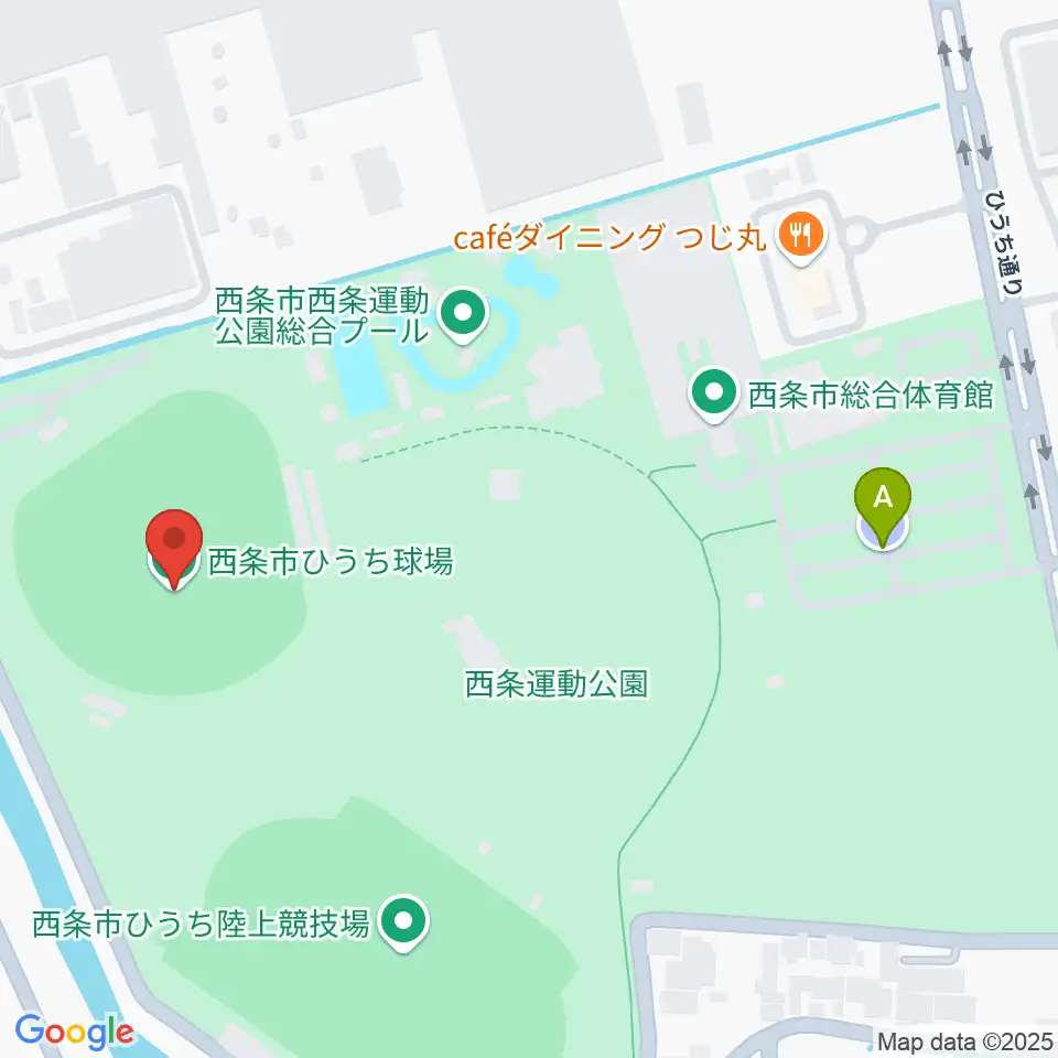 西条市ひうち球場周辺の駐車場・コインパーキング一覧地図