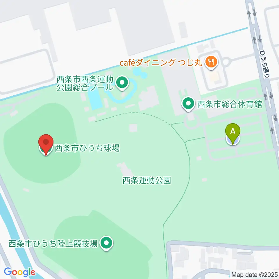 西条市ひうち球場周辺の駐車場・コインパーキング一覧地図