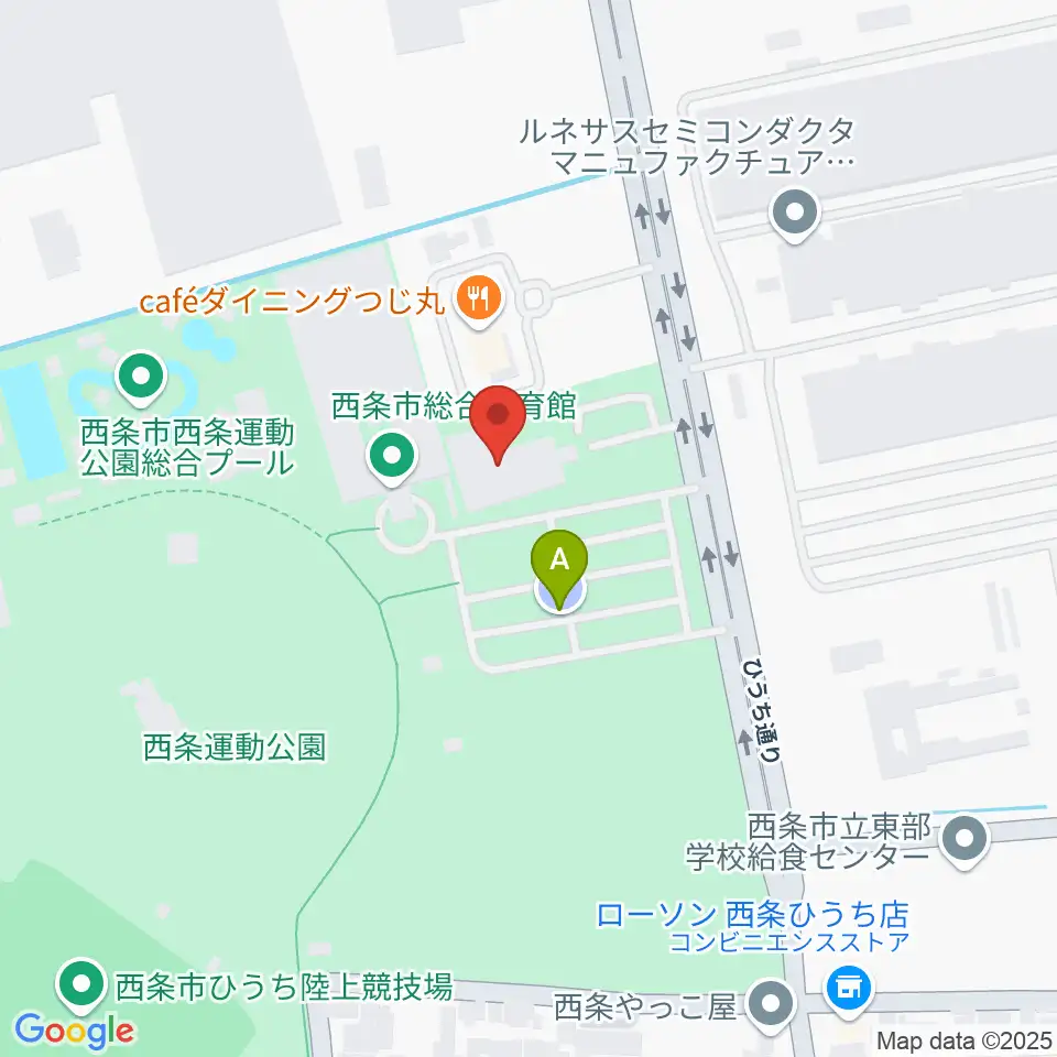 西条市ひうち体育館周辺の駐車場・コインパーキング一覧地図
