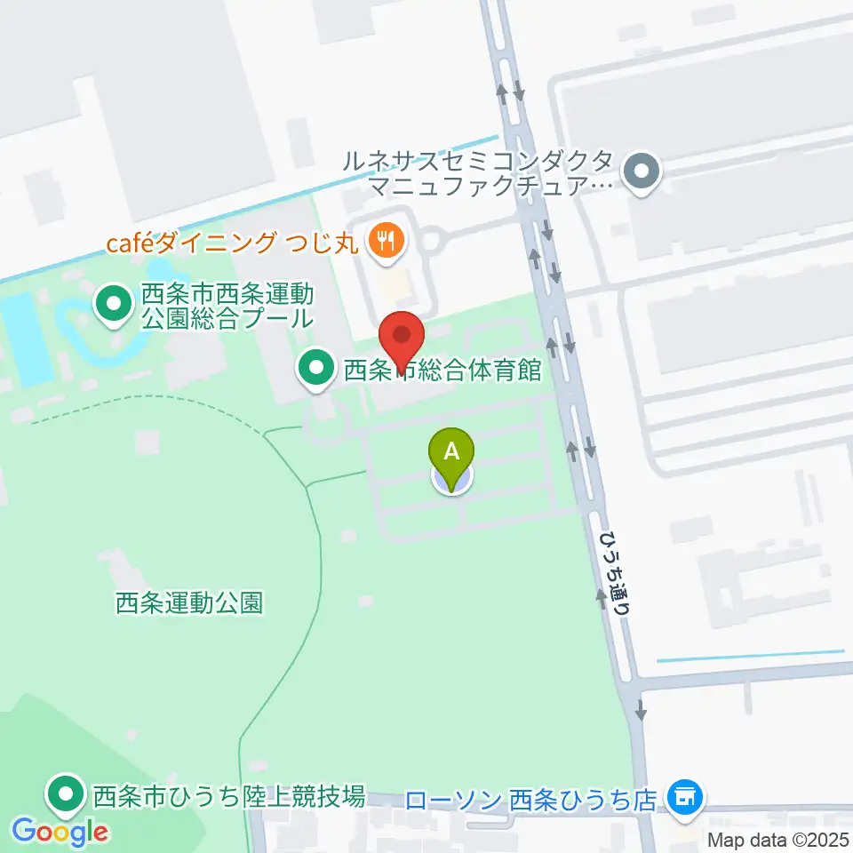 西条市ひうち体育館周辺の駐車場・コインパーキング一覧地図