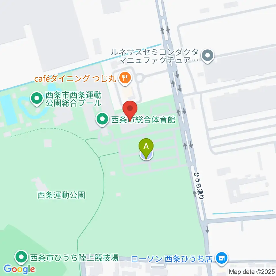 西条市ひうち体育館周辺の駐車場・コインパーキング一覧地図