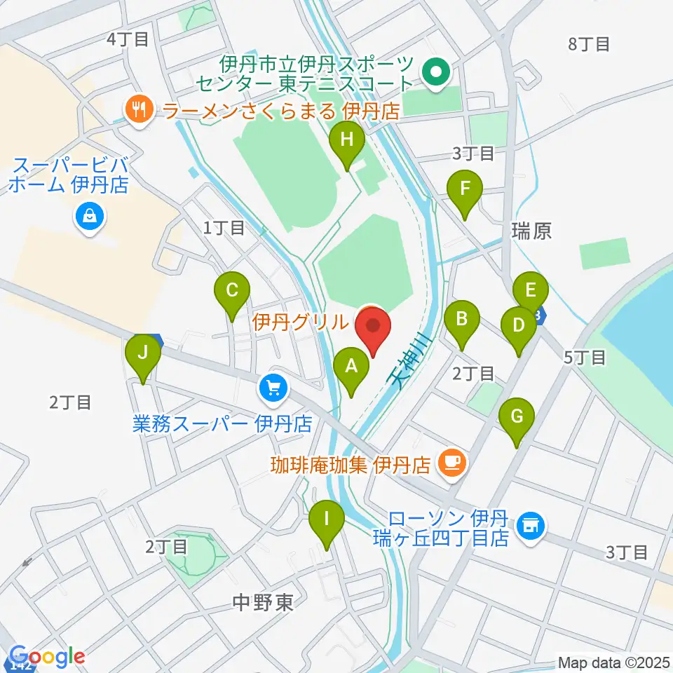 伊丹スポーツセンター体育館周辺の駐車場・コインパーキング一覧地図