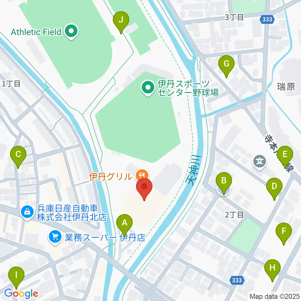 伊丹スポーツセンター体育館周辺の駐車場・コインパーキング一覧地図