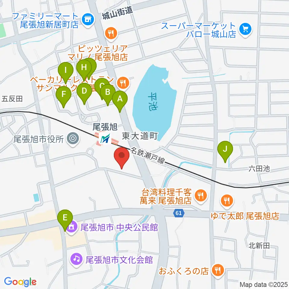 尾張旭市総合体育館周辺の駐車場・コインパーキング一覧地図