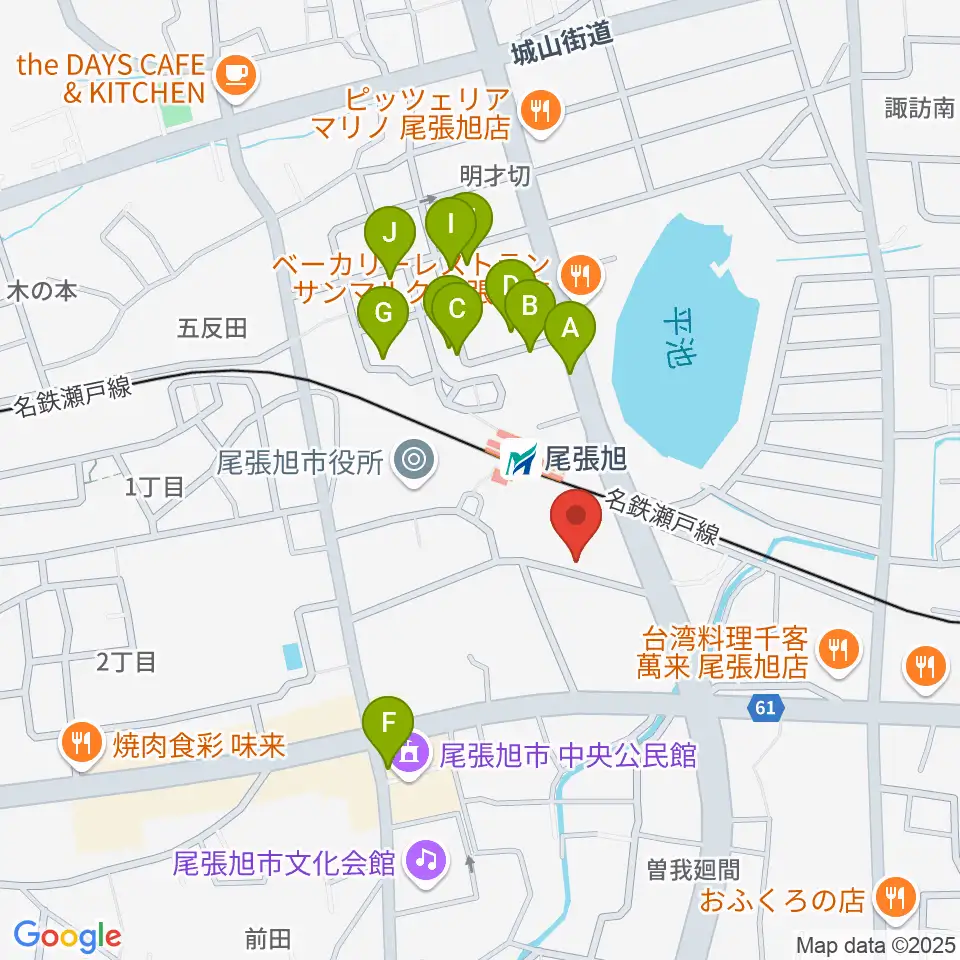 尾張旭市総合体育館周辺の駐車場・コインパーキング一覧地図