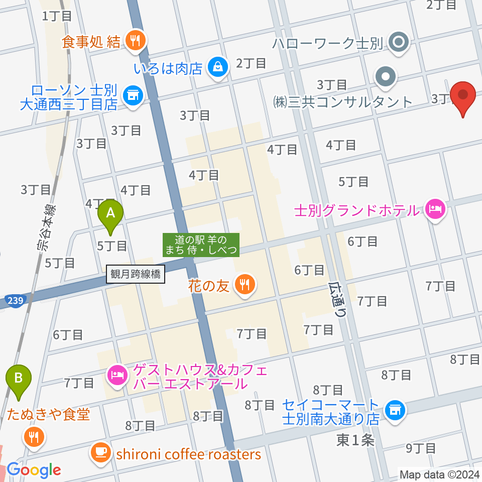 士別市総合体育館周辺の駐車場・コインパーキング一覧地図