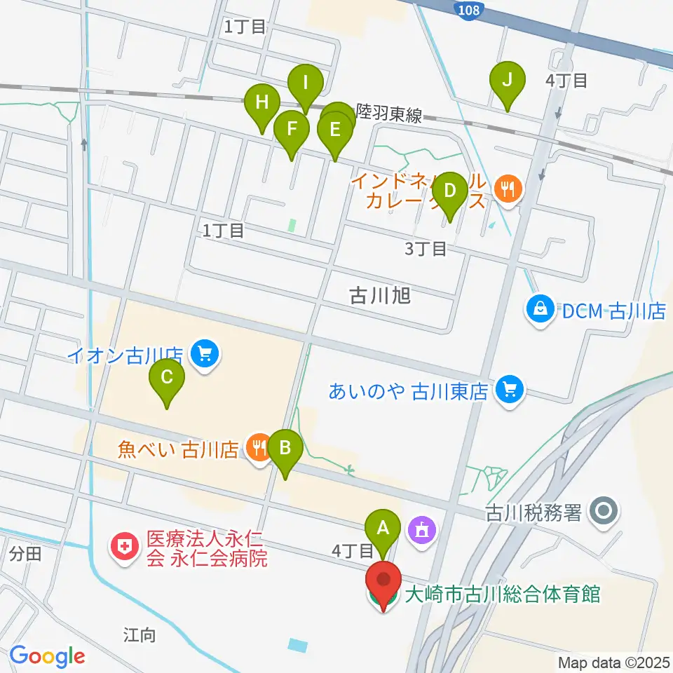 タカカツアリーナ大崎周辺の駐車場・コインパーキング一覧地図