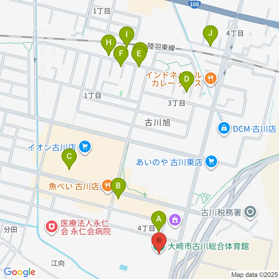 タカカツアリーナ大崎周辺の駐車場・コインパーキング一覧地図