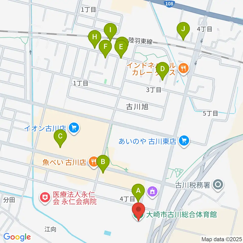 タカカツアリーナ大崎周辺の駐車場・コインパーキング一覧地図