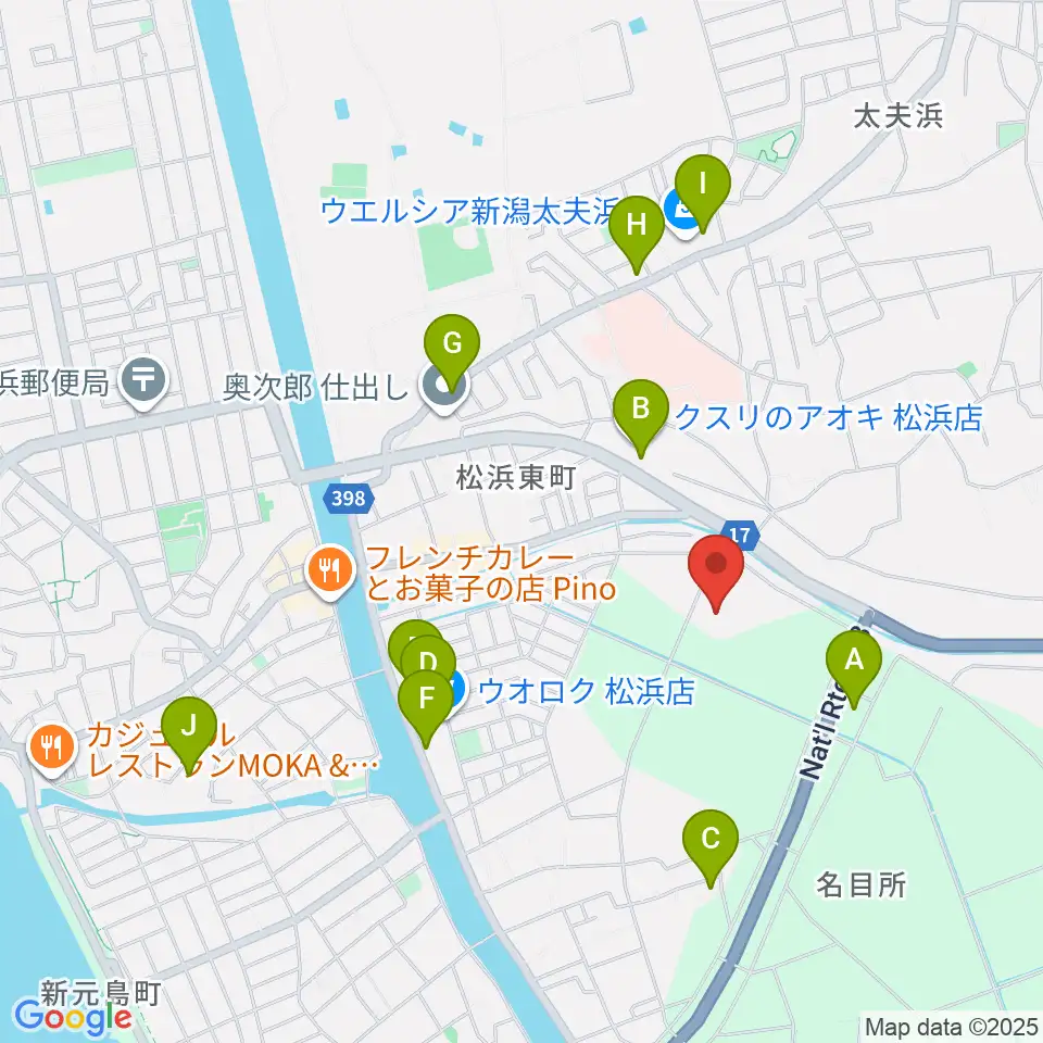 新潟市北地区スポーツセンター周辺の駐車場・コインパーキング一覧地図