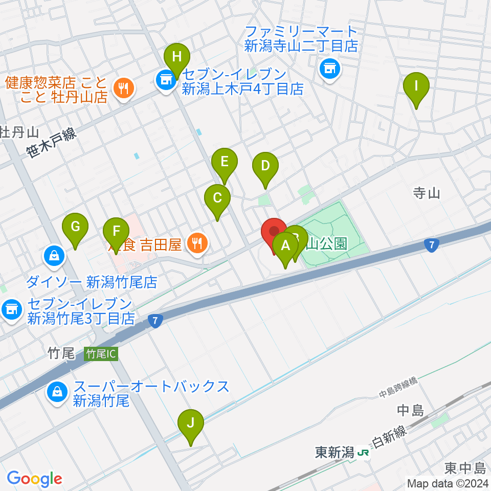 新潟市東総合スポーツセンター周辺の駐車場・コインパーキング一覧地図