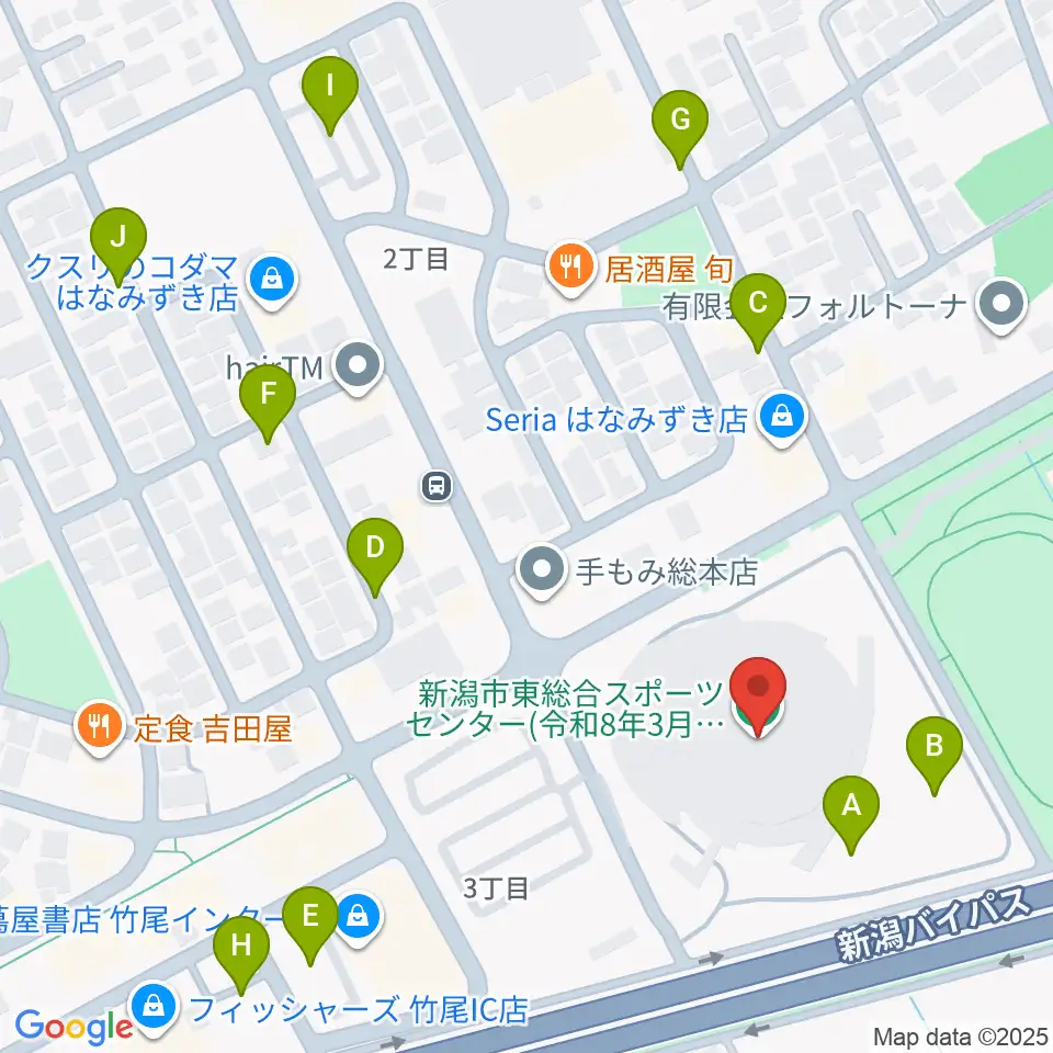 新潟市東総合スポーツセンター周辺の駐車場・コインパーキング一覧地図