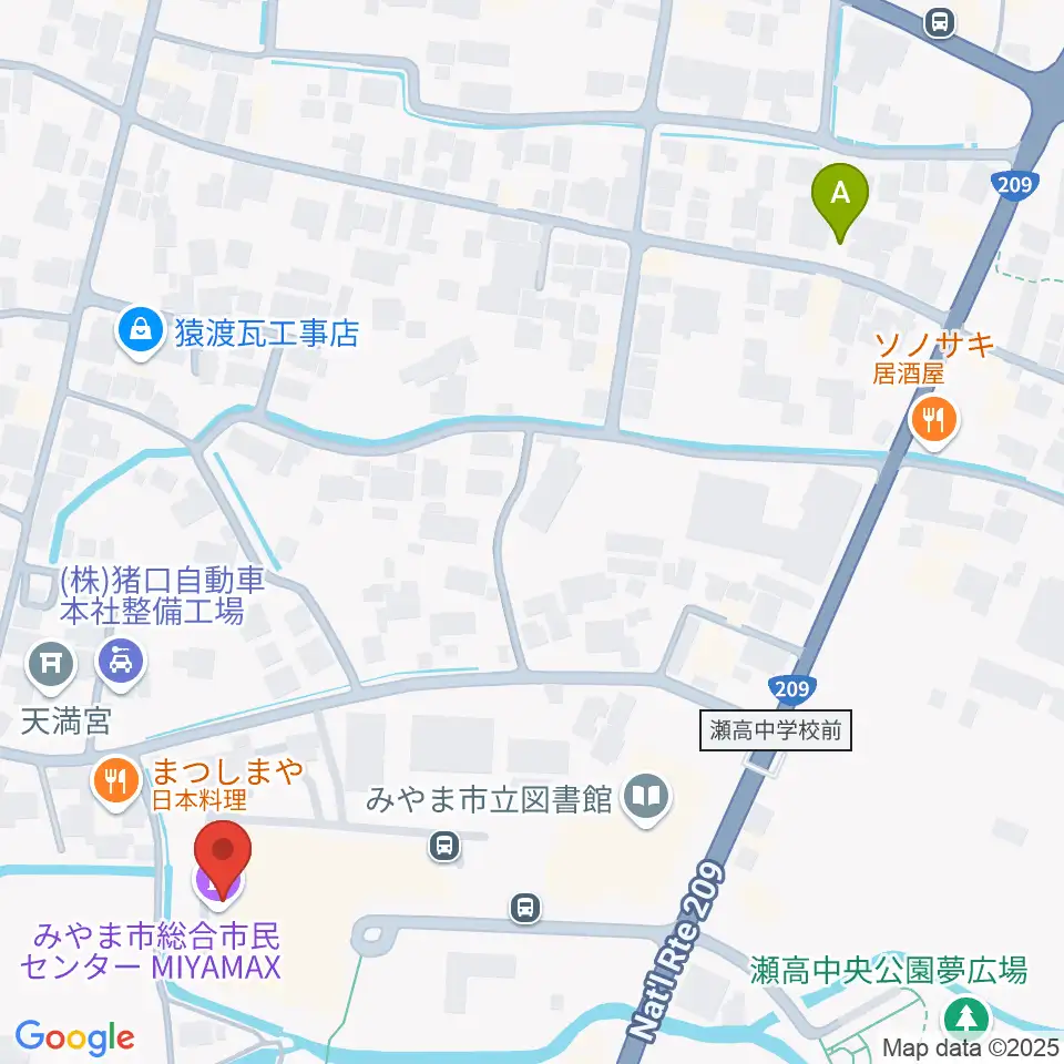 みやま市総合市民センターMIYAMAX周辺の駐車場・コインパーキング一覧地図
