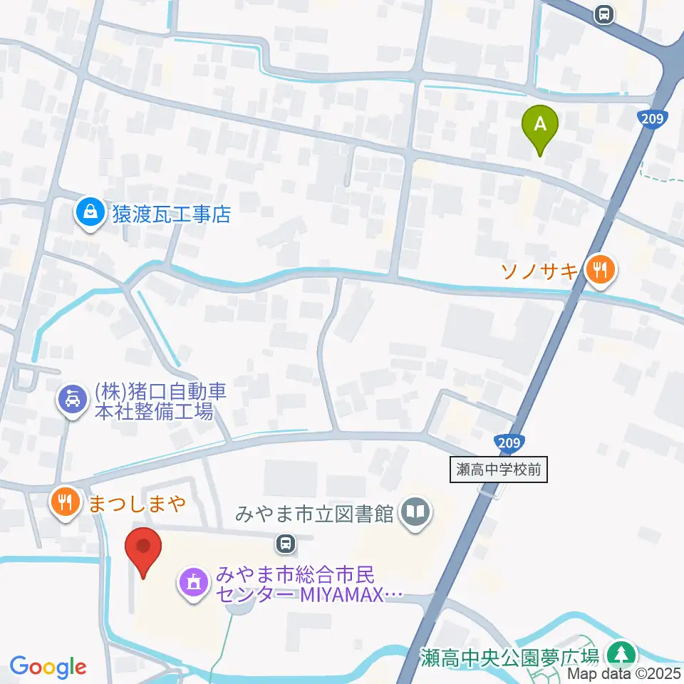 みやま市総合市民センターMIYAMAX周辺の駐車場・コインパーキング一覧地図