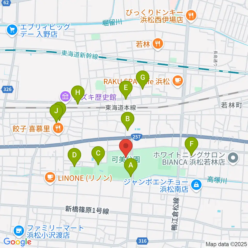 可美公園総合センター周辺の駐車場・コインパーキング一覧地図
