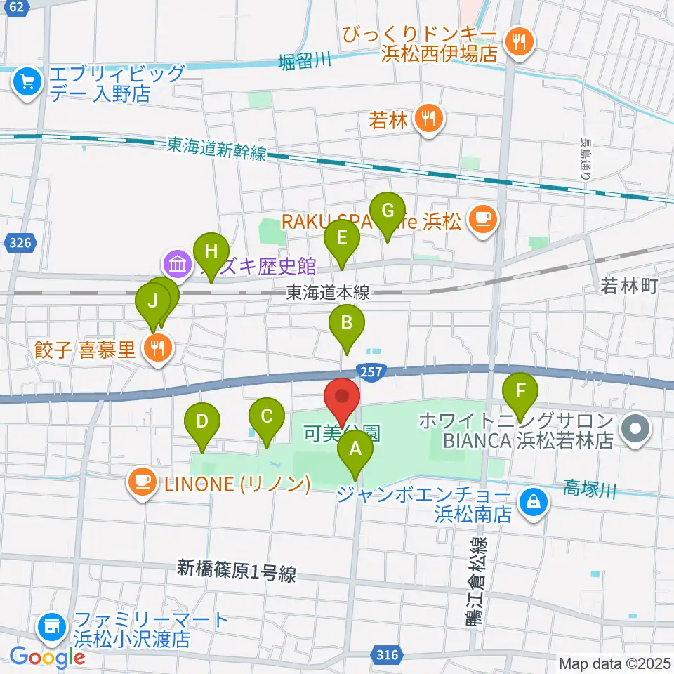 可美公園総合センター周辺の駐車場・コインパーキング一覧地図