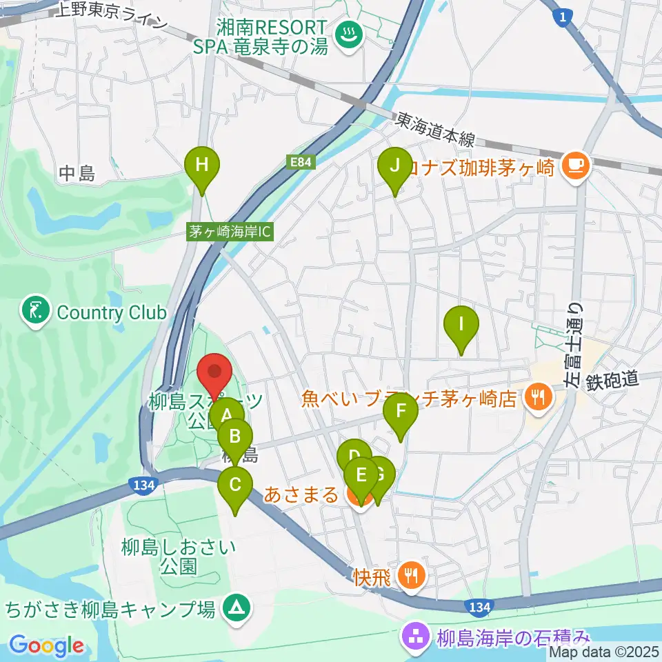 柳島スポーツ公園総合競技場周辺の駐車場・コインパーキング一覧地図