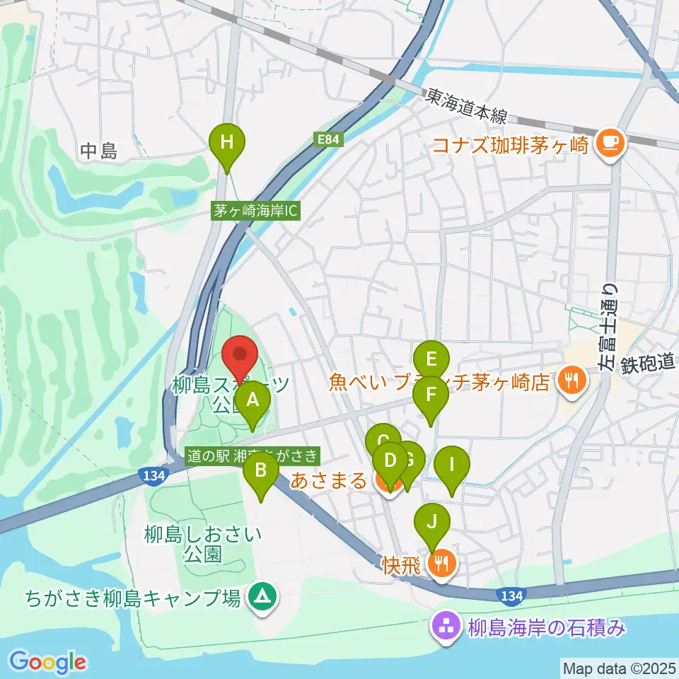 柳島スポーツ公園総合競技場周辺の駐車場・コインパーキング一覧地図