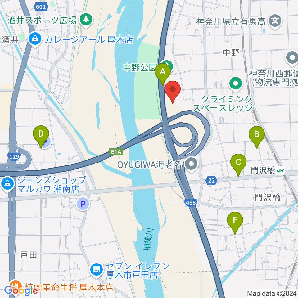 中野公園人工芝グラウンド周辺の駐車場・コインパーキング一覧地図