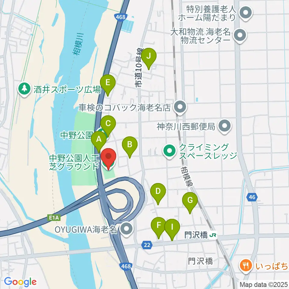 中野公園人工芝グラウンド周辺の駐車場・コインパーキング一覧地図