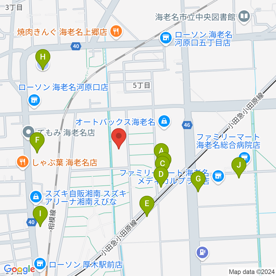 えびな市民活動センタービナレッジ周辺の駐車場・コインパーキング一覧地図