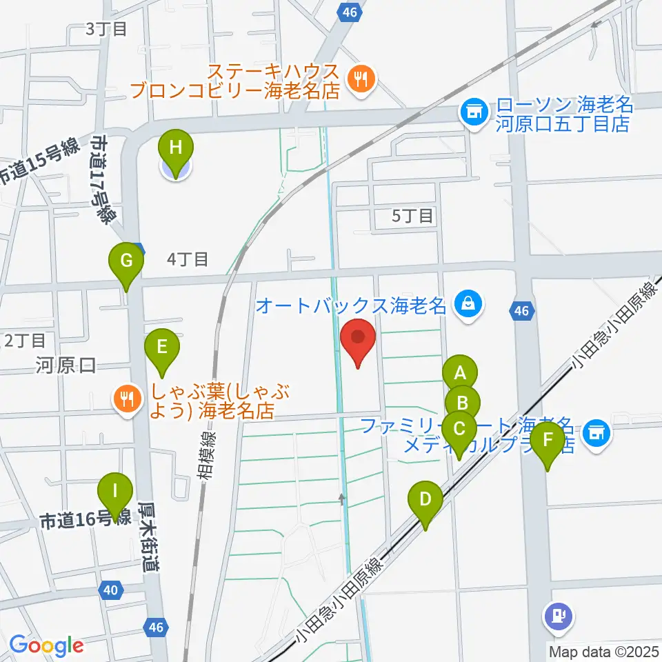 えびな市民活動センタービナレッジ周辺の駐車場・コインパーキング一覧地図