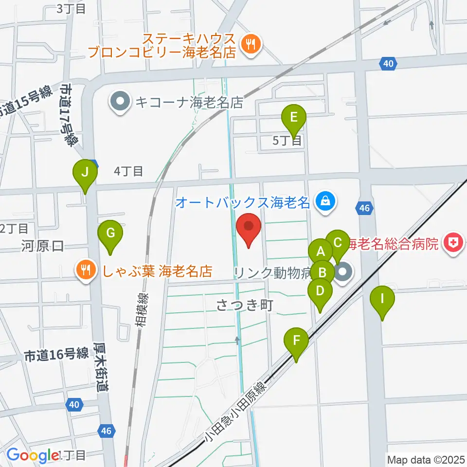えびな市民活動センタービナレッジ周辺の駐車場・コインパーキング一覧地図