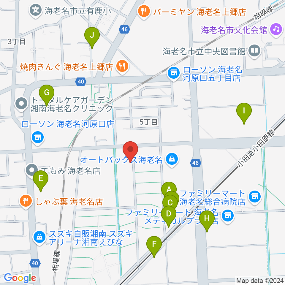 えびな市民活動センタービナスポ周辺の駐車場・コインパーキング一覧地図