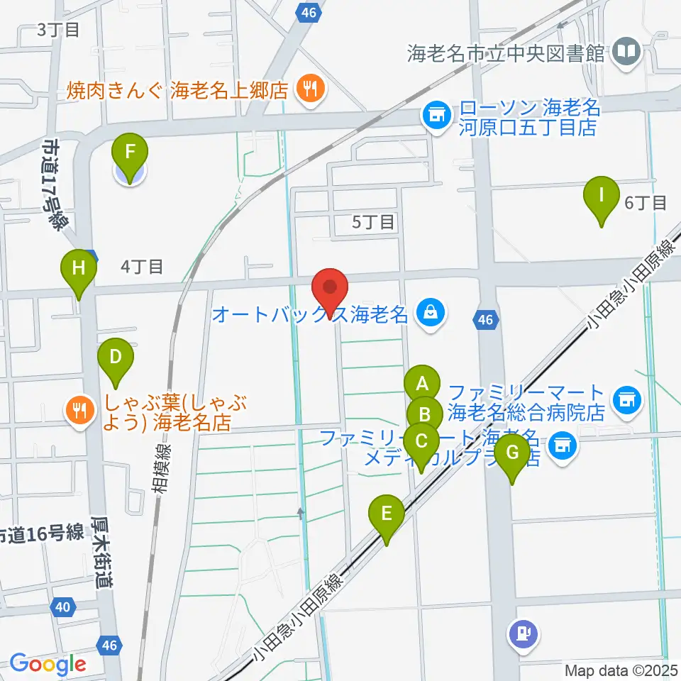 えびな市民活動センタービナスポ周辺の駐車場・コインパーキング一覧地図