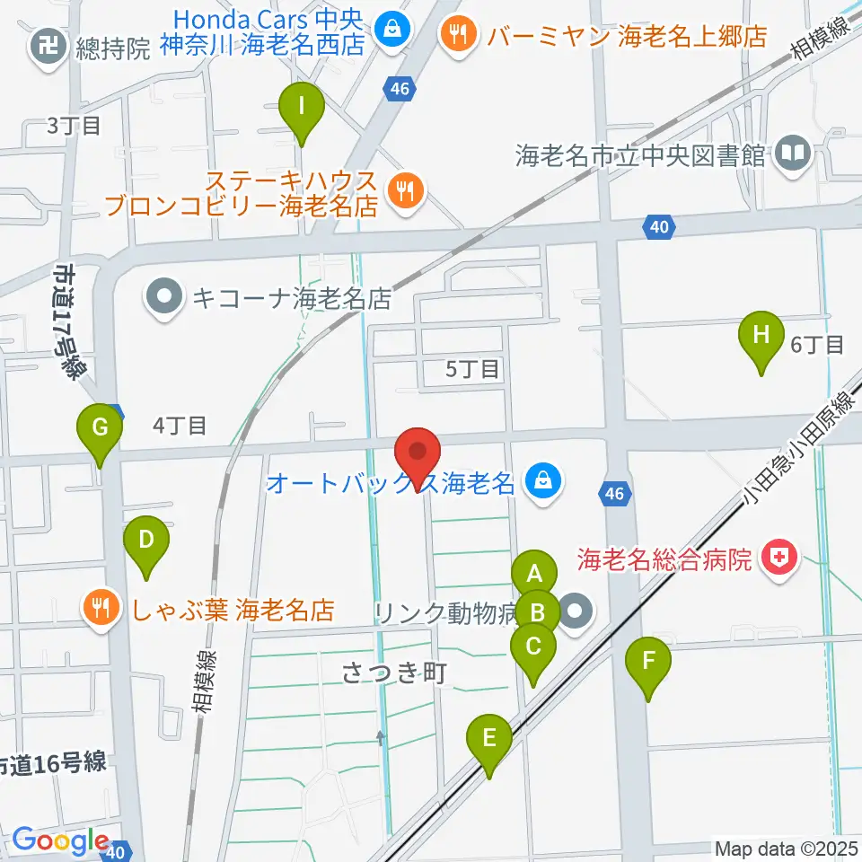 えびな市民活動センタービナスポ周辺の駐車場・コインパーキング一覧地図