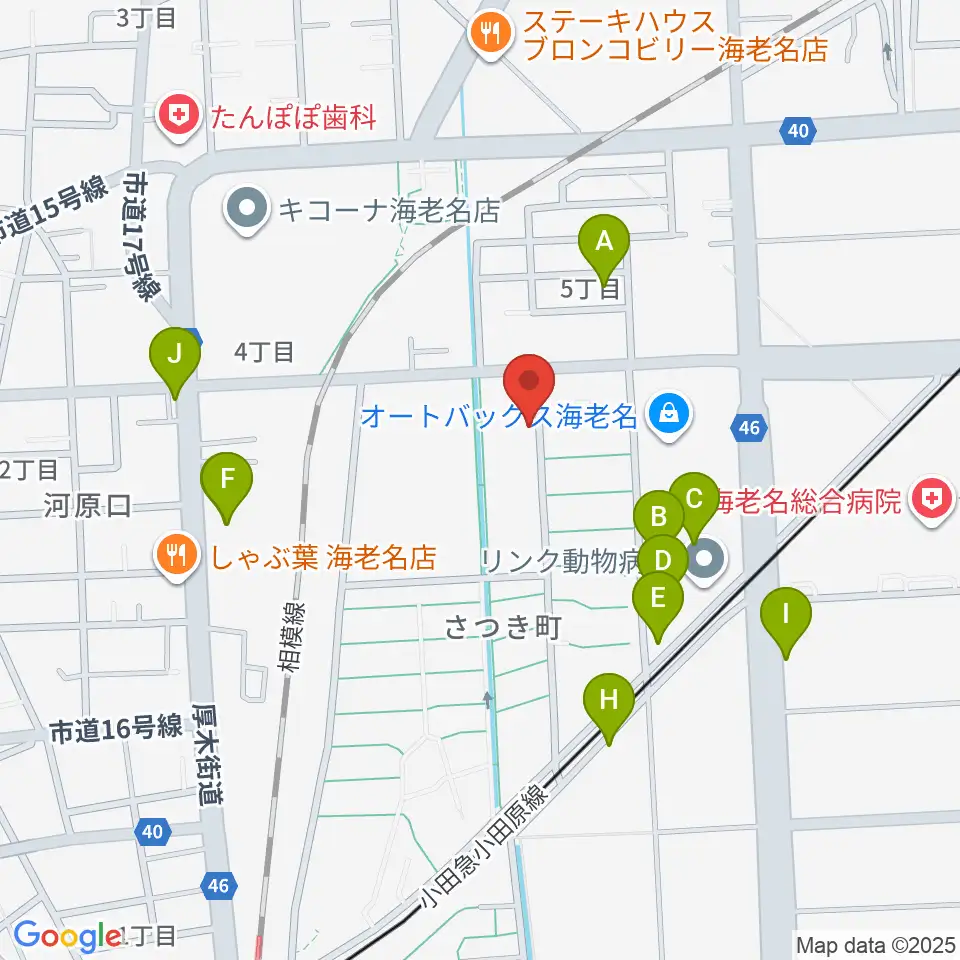 えびな市民活動センタービナスポ周辺の駐車場・コインパーキング一覧地図