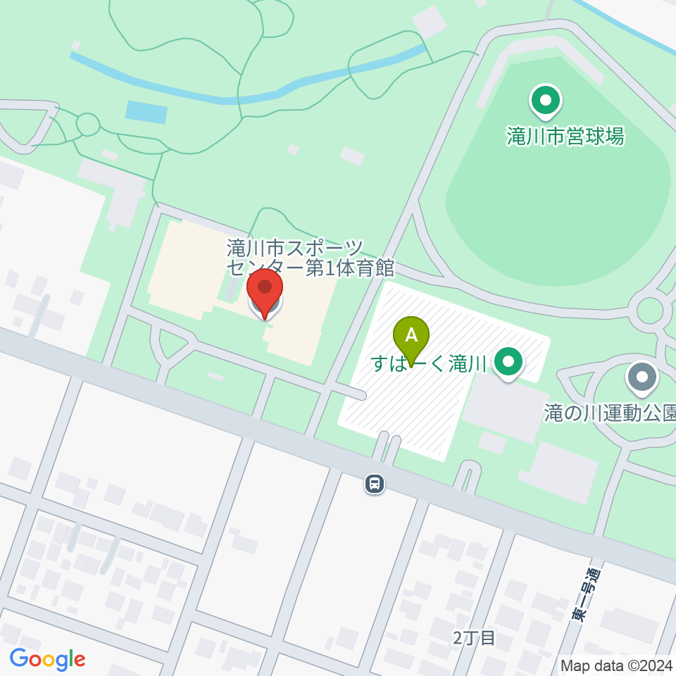滝川市スポーツセンター 第1・第2体育館周辺の駐車場・コインパーキング一覧地図