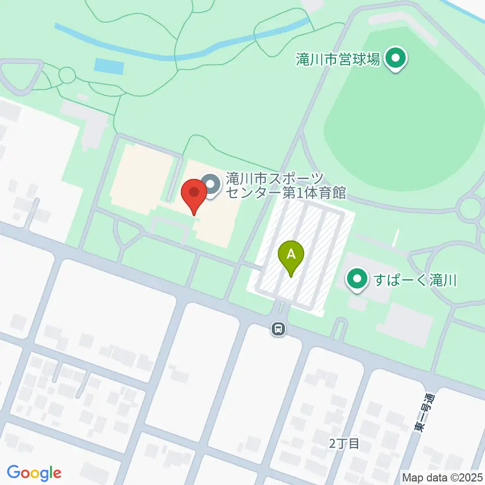 滝川市スポーツセンター 第1・第2体育館周辺の駐車場・コインパーキング一覧地図
