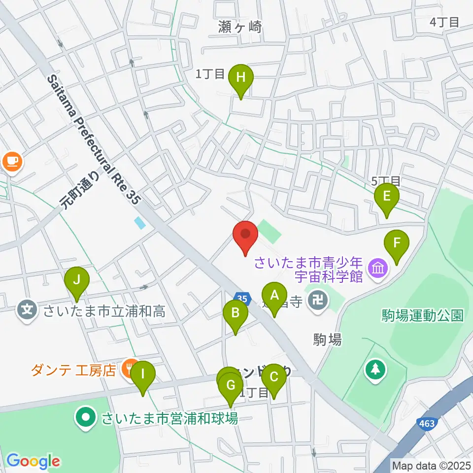 浦和駒場体育館周辺の駐車場・コインパーキング一覧地図