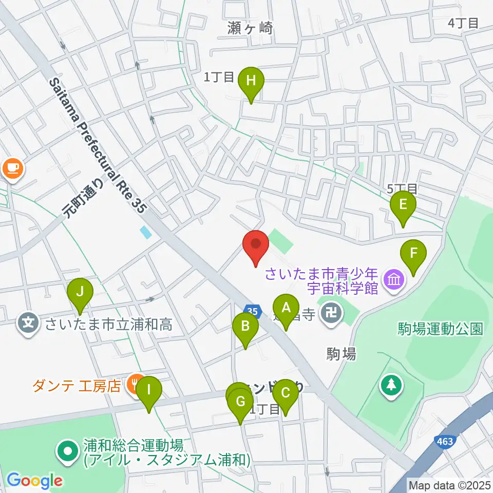 浦和駒場体育館周辺の駐車場・コインパーキング一覧地図