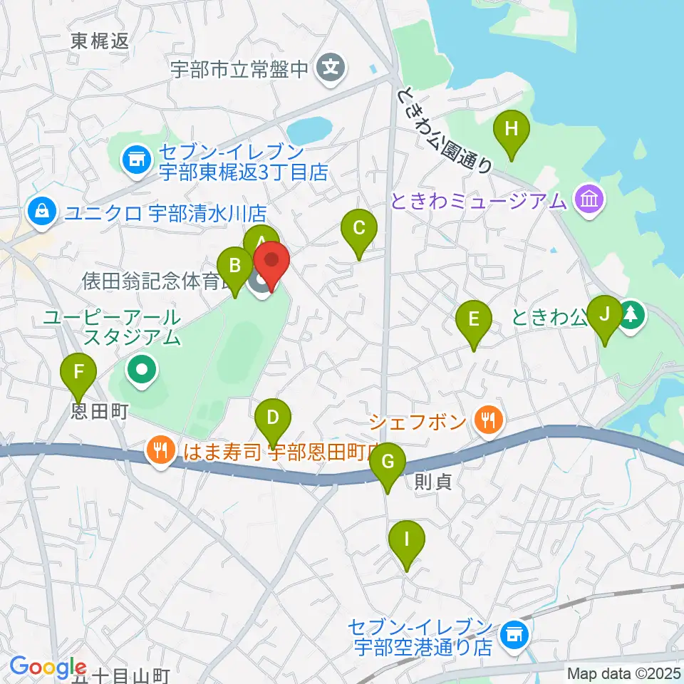 俵田翁記念体育館周辺の駐車場・コインパーキング一覧地図