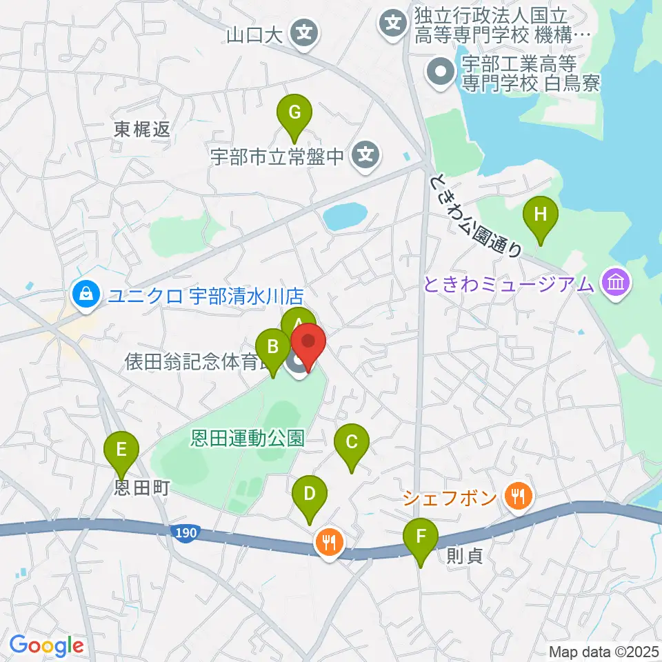俵田翁記念体育館周辺の駐車場・コインパーキング一覧地図