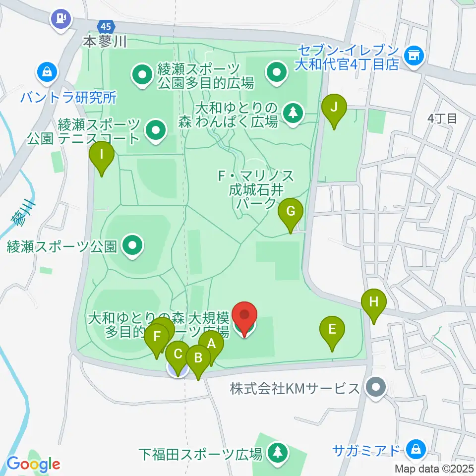 F・マリノス 成城石井パーク多目的スポーツ広場周辺の駐車場・コインパーキング一覧地図