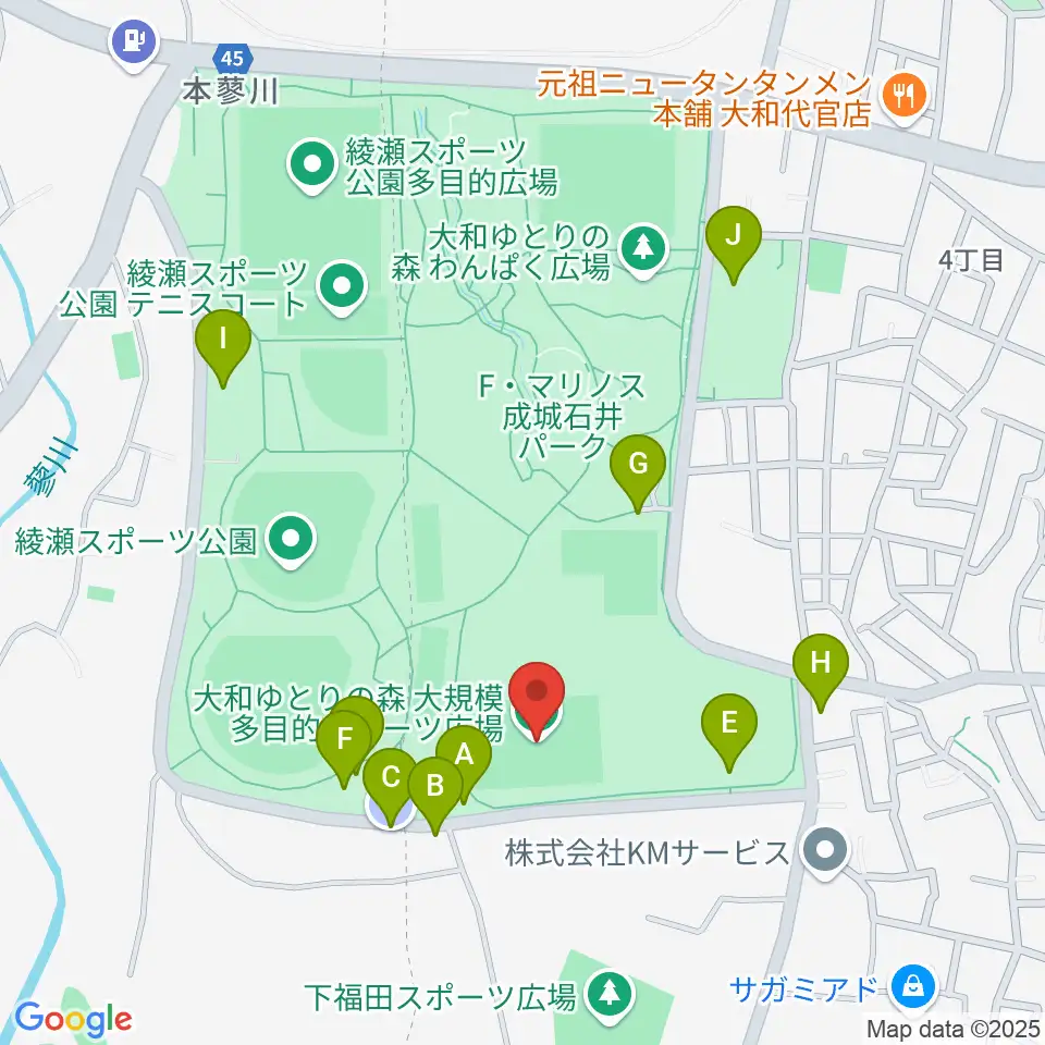 F・マリノス 成城石井パーク多目的スポーツ広場周辺の駐車場・コインパーキング一覧地図