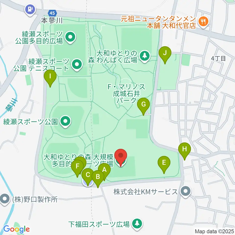 F・マリノス 成城石井パーク多目的スポーツ広場周辺の駐車場・コインパーキング一覧地図