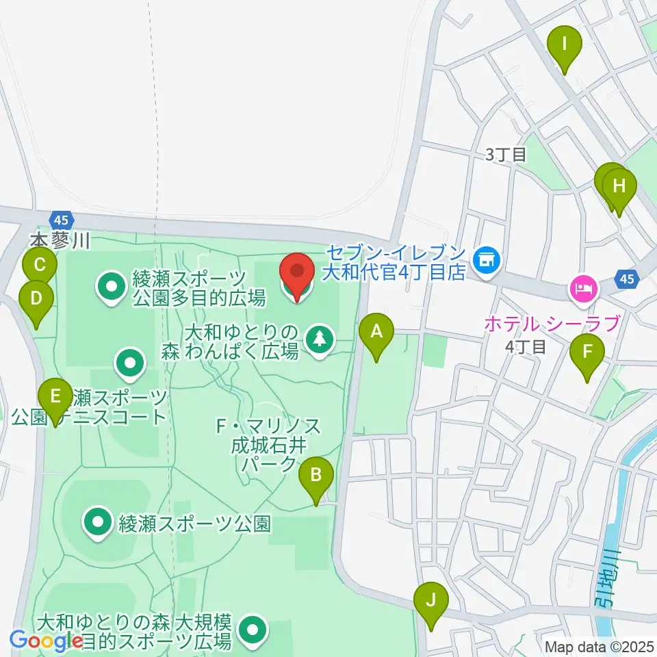 F・マリノス 成城石井パーク芝生グラウンド周辺の駐車場・コインパーキング一覧地図